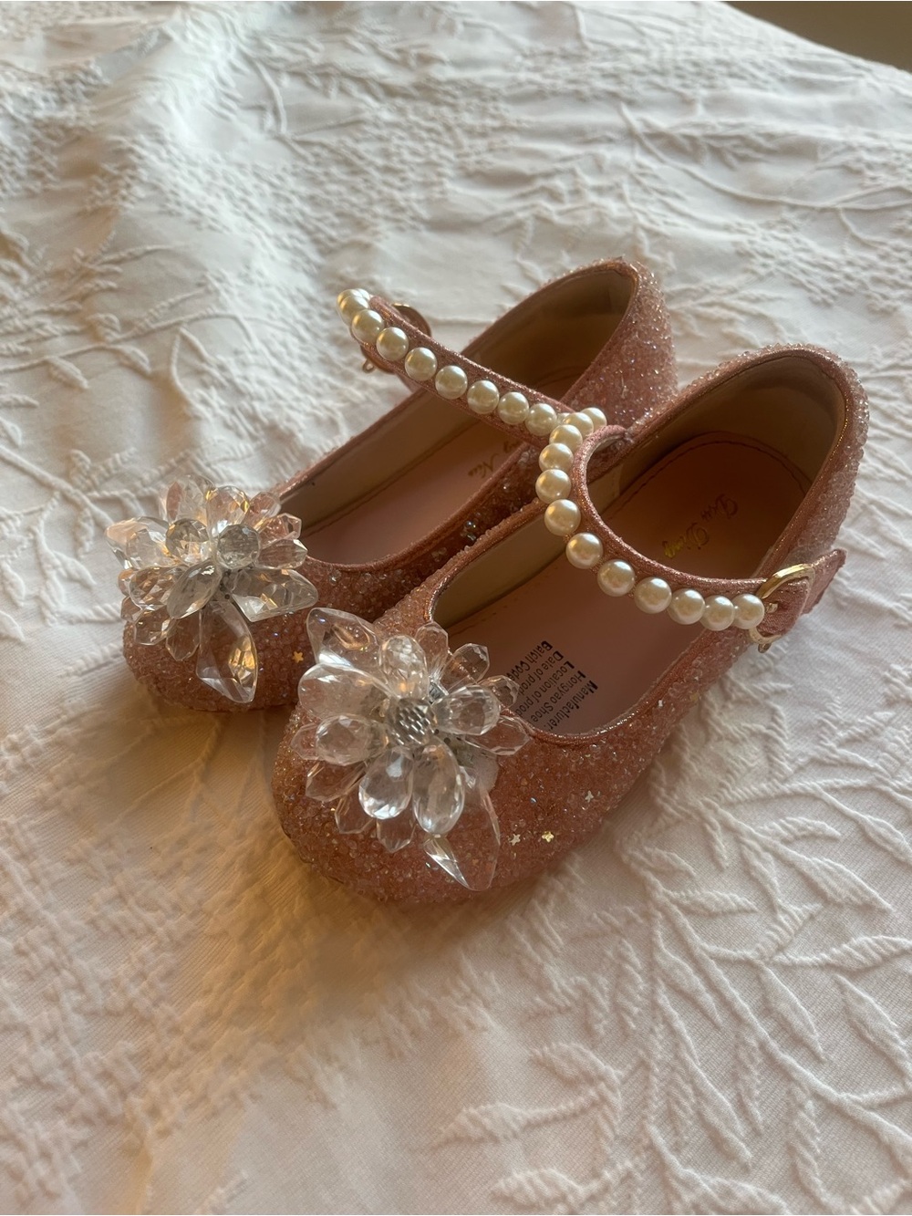 Glitter Pink Pearl Glinda Shoes